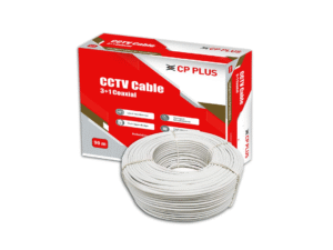 CP PLUS 3+1 Pure Copper Cable – 90 Meter (White)