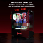 daWg X Series 430 Mid-Tower Gaming Cabinet (Black) – 3 ARGB Fans, Wraparound Glass