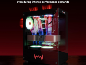 daWg X Series 430 Mid-Tower Gaming Cabinet (Black) – 3 ARGB Fans, Wraparound Glass
