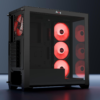 daWg X Series 520 Mid-Tower Gaming Cabinet (Black) – 4 ARGB Fans, Wraparound Glass