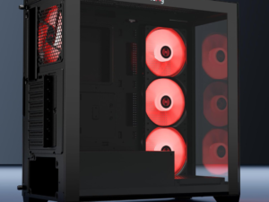 daWg X Series 520 Mid-Tower Gaming Cabinet (Black) – 4 ARGB Fans, Wraparound Glass