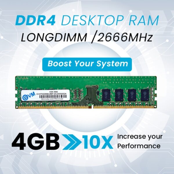 EVM 4GB DDR4 2666MHz Desktop Memory for Budget PCs