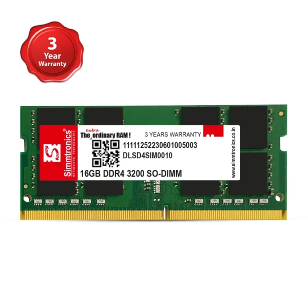 Simmtronics 16GB DDR4 3200MHz Laptop RAM high speed performance