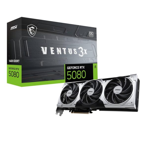 MSI GeForce RTX 5080 VENTUS 3X OC Plus 16GB GDDR7 Graphics Card