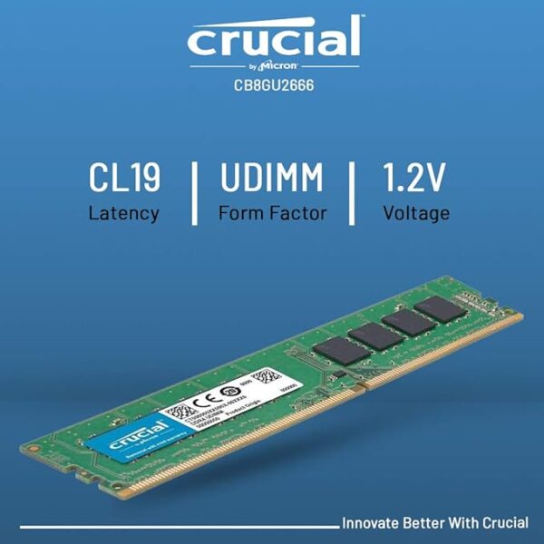 Crucial DDR4 8GB 2666MHz memory for PC upgrade