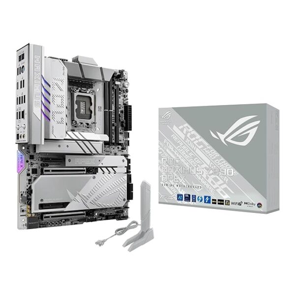 Intel LGA1851 Socket – Supports Intel Core Ultra (Series 2) CPUs Intel Z890 Chipset for extreme gaming & overclocking DDR5 Memory Support with advanced OC technologies Dual PCIe 5.0 x16 Slots for next-gen GPUs 3× PCIe 5.0 M.2 + 1× PCIe 4.0 M.2 for ultra-fast SSDs Wi-Fi 7 + 5Gb Ethernet LAN for high-speed networking Dual Thunderbolt 4 USB-C Ports with 40Gbps speed MAXIMUS Z890 APEX ASUS MB at Padamshree infotech