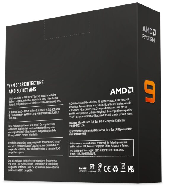 AMD Ryzen 9 9900X DDR5 Supported Desktop Processor