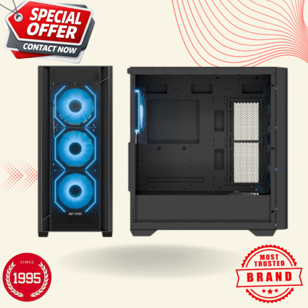 Ant Esports AQUA 360 4F ARGB E-ATX Mid Tower Case- paadamshree infotech