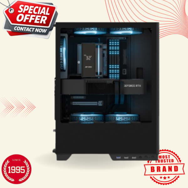 Upgrade your PC with a modern mid tower case featuring LCD display, vibrant ARGB lighting, efficient airflow, and strong build quality for gaming setups. best price