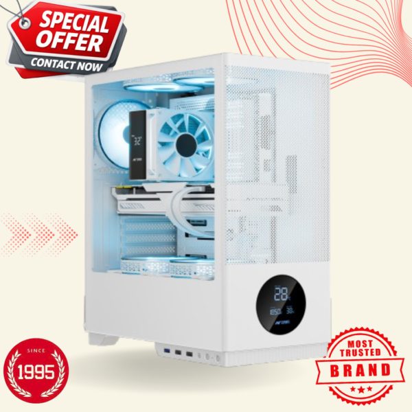 Ant Esports X2 LCD White ARGB ATX Mid Tower Case in online