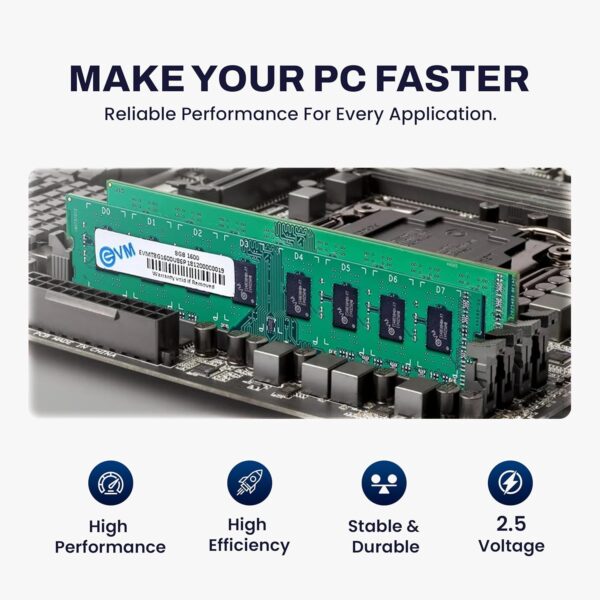 8GB DDR3 1600MHz EVM desktop RAM for smooth multitasking