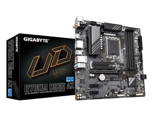 GIGABYTE B760M DS3H AX DDR5 Motherboard (LGA 1700, Wi-Fi 6E, PCIe 4.0) at padsmhree infotech