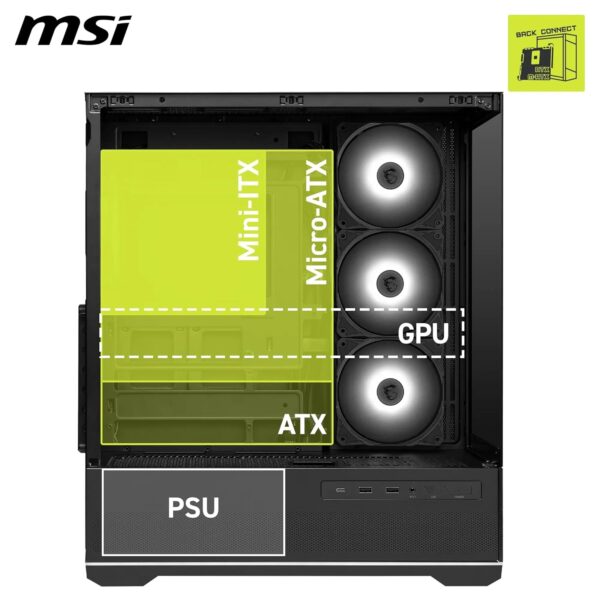 MSI MAG PANO 110R PZ Mid Tower Case ARGB Fans High Airflow Gaming Cabinet