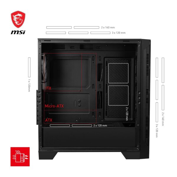 MSI MAG Forge 320R Cabinet with High Airflow Mesh Front Panel