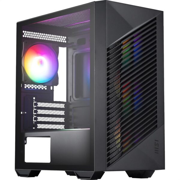 MSI PRO Forge M050A Mini Tower PC Case with 4 ARGB Fans Micro ATX