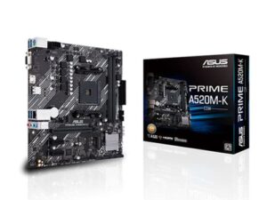 Supports AMD Ryzen 3000 / 4000G / 5000 Series processors (AM4 socket) AMD A520 chipset for stable performance 2× DDR4 RAM slots (up to 64GB, 4600MHz OC) 1× M.2 slot for high-speed NVMe SSD 1× PCIe 3.0 x16 slot for graphics card 4× SATA 6Gb/s ports for storage drives HDMI & VGA display outputs Realtek Gigabit LAN for fast network USB 3.2 Gen 1 ports for quick connectivity Micro-ATX form factor for compact PC builds
