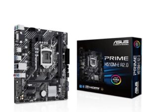 Intel LGA1200 Socket – Supports 10th & 11th Gen Intel CPUs Intel H510 Chipset for stable performance 2× DDR4 RAM Slots – Up to 64GB memory PCIe 4.0 x16 Slot for graphics card M.2 NVMe Slot (32Gbps) + 4× SATA ports for storage Realtek 1Gb Ethernet LAN for reliable networking HDMI, DisplayPort & VGA display outputs H510M-E R2.0 PRIME ASUS at padamshree infotech