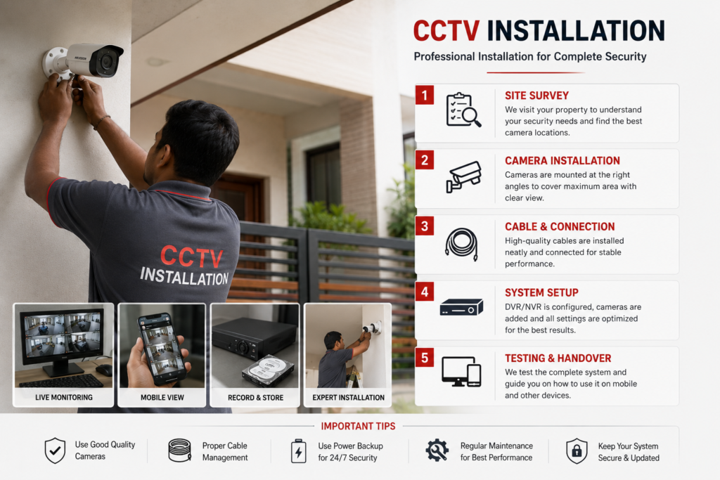 CCTV installation by a professional technician